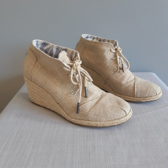 Toms Espadrille-Style Wedge Heel Boots - Picture 1 of 4